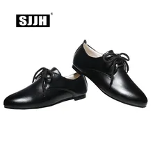 SJJH/; женские нейтральные лоферы на плоской подошве с круглым носком и шнуровкой; удобная обувь; модная повседневная обувь для тренировок; большие размеры; A113