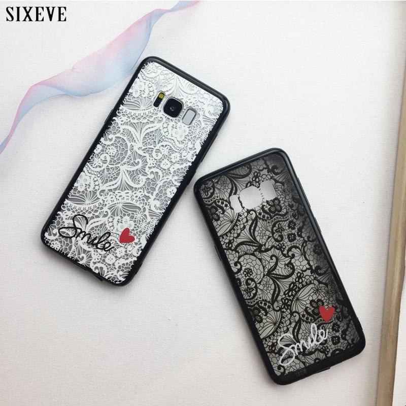

Luxury Lace Flower Phone Case For Samsung S10 S9 S8 Plus S5 Neo S6 S7 Edge A3 A5 A5 2017 A6 A8 2018 Note 3 4 5 8 9 Hard PC Cover