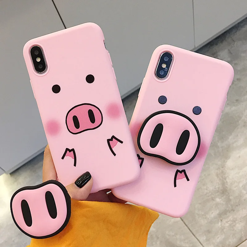 

Cute Cartoon Pink Pig Phone Cover For Huawei Honor 10 9 8 V9 V10 Mate 10 Pro P10 P20 Lite Nova 2S Nova 3i Case Soft TPU Strap