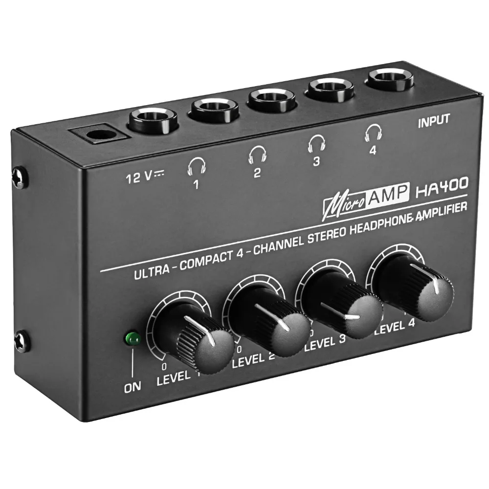 Mosky Super Compact 4 Channel Stereo Headphone Amplifier with DC 12V