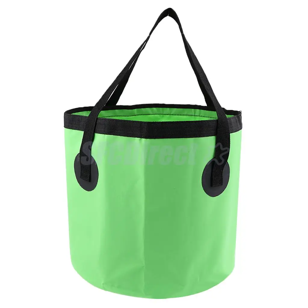 12L/20L Открытый Кемпинг Рыбалка Путешествия складной портативный ведро воды контейнер для хранения и переноски сумка умывальник для ног ванна горшок чаша - Цвет: 20 L Green