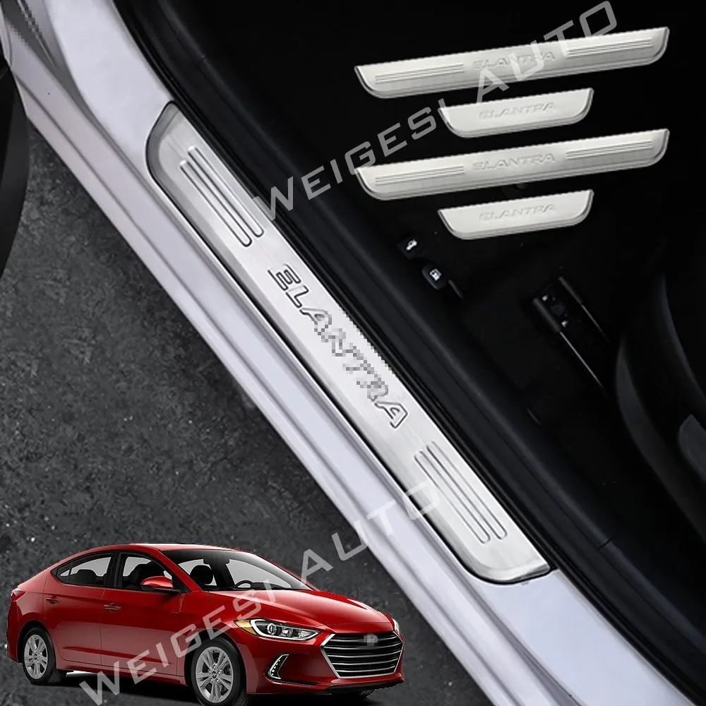 

New Stainless Steel Door Sills Scuff Plate for HYUNDAI ELANTA 2017-2018