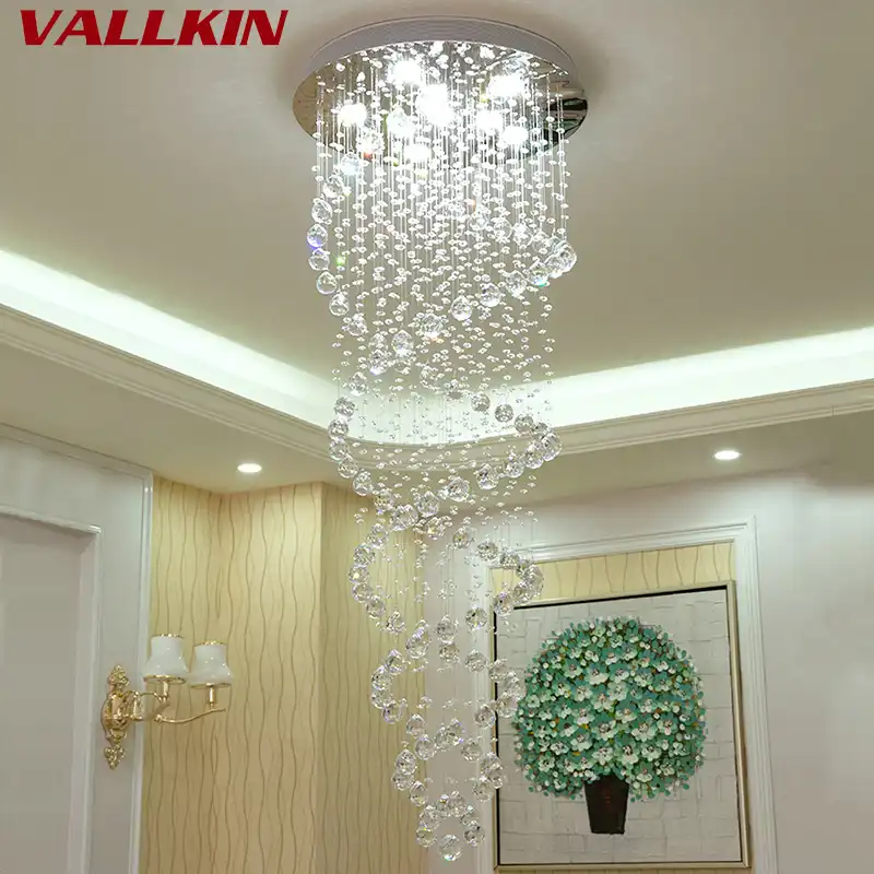 Modern Led Double Spiral Crystal Chandelier Lighting For Foyer Crystal Chandelier Lighting For Foyer