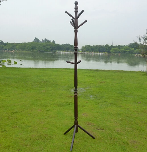 

Free Shipping 180cm Solid Wood Coat Rack Walnut Colour Finish