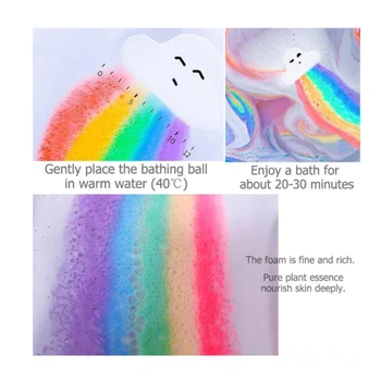 

Rainbow Cloud Salt Essential Oil Bathing Ball Bubble Exfoliating Moisturizing Skin Care Props Natural Bubble Bath Bombs Ball