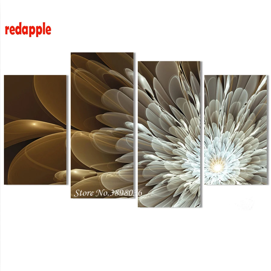 

New diamond 4pcs Wealth And Luxury Golden Flowers Painting 5d diamond painting all diamond mosaic picture cross-stitch cartoon