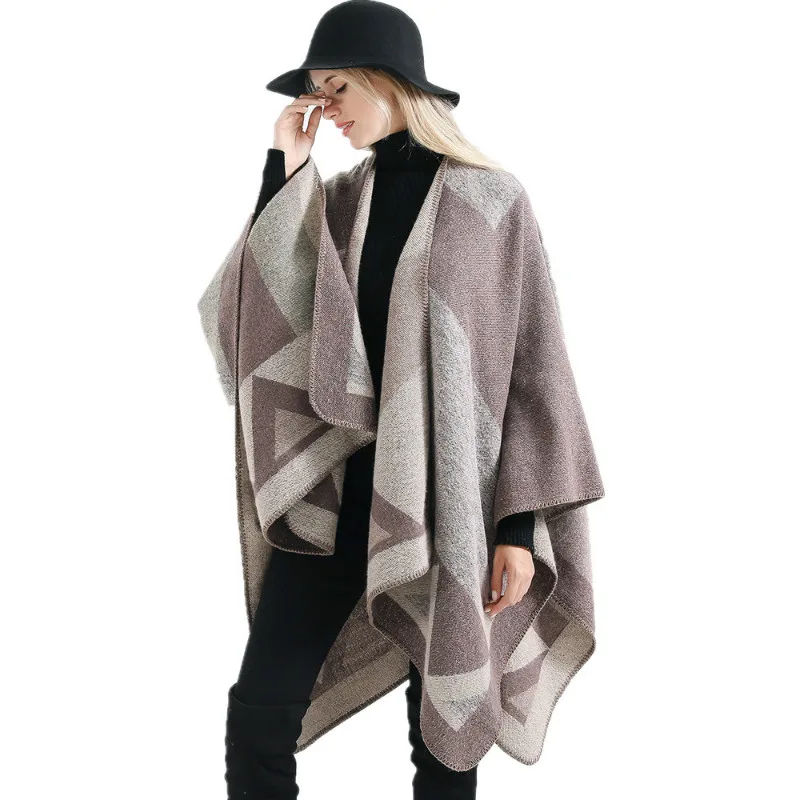 

Eranlee Patchwork Warm Pashmina Stoles Women Scarf Shawls For Ladies Poncho Capes Oversize Winter Thick Cashmere Scarves Wraps