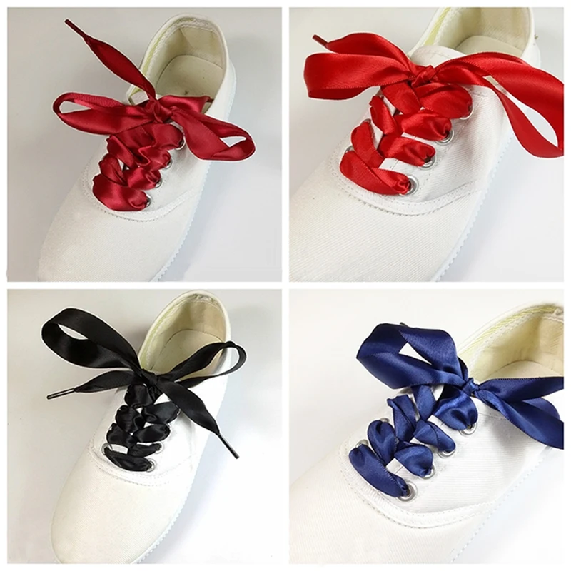 2cm width 120cm length ribbon shoelaces silk sneakers shoe