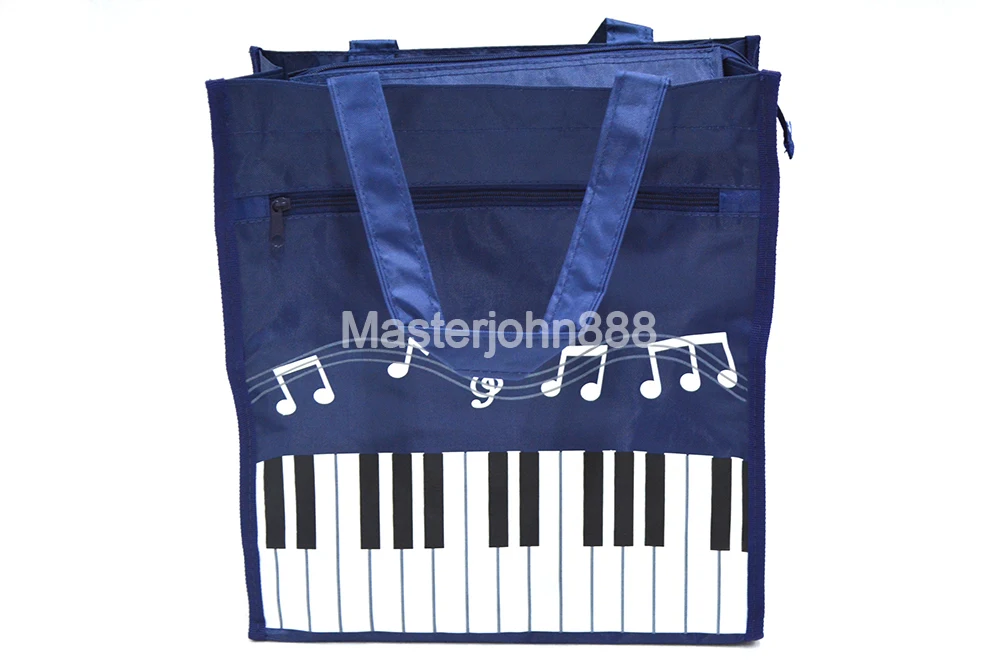 Музыкальная пианино клавиатура Музыка Примечание Оксфорд сумка с молнией из кармана сумка для покупок - Цвет: Navy