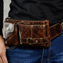 Сумка из натуральной кожи для мужчин, поясная сумка, сумка для мобильного телефона, сумка для камеры, Crazy Horse, Воловья кожа, Ретро стиль, пояс, грудь, поясная сумка