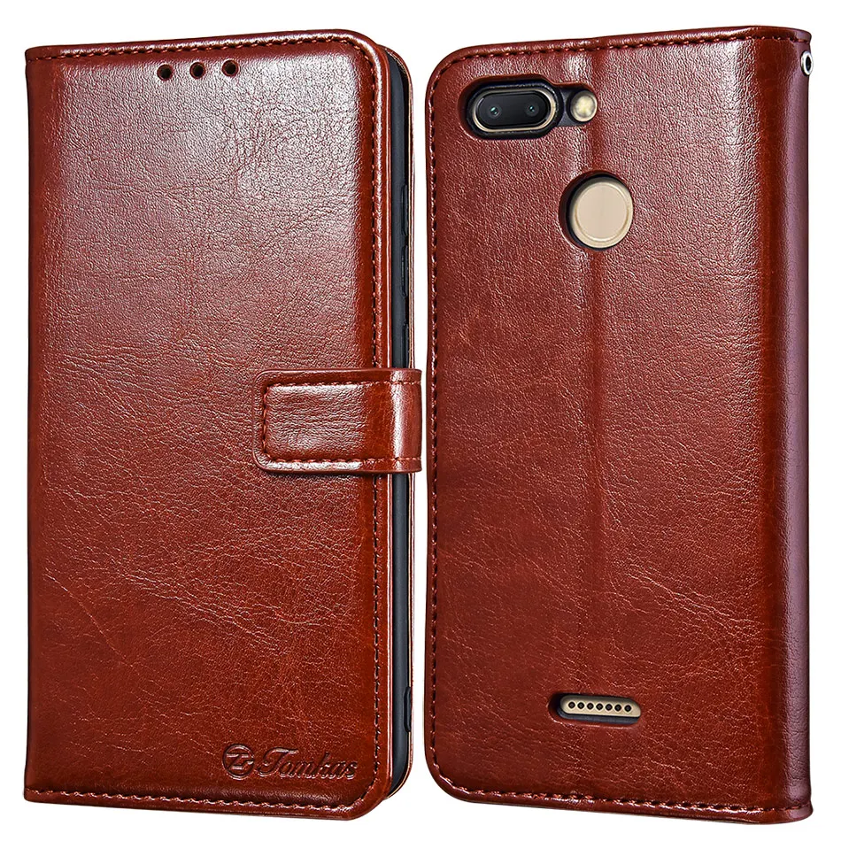 TOMKAS Flip Case for Xiaomi Redmi 6A 6 360 Protective Wallet Cover Luxury Leather + Silicon Case for Xiaomi Redmi 6 6A (2)