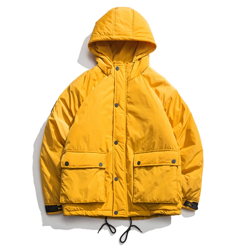 

2019 NEW High Quality Winter Warm Thicken Zipper Coats Mens Cargo Style Hooded Parkas Casual Male Multi-Pocket Overcoat Jackets