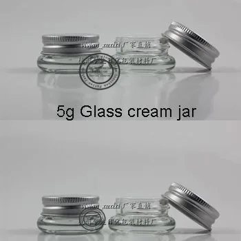 

Free Shipping 20pcs 5g Small Empty Cosmetic Refillable Bottles Glass Eyeshadow Makeup Face Cream Jar Pot Container Bottle