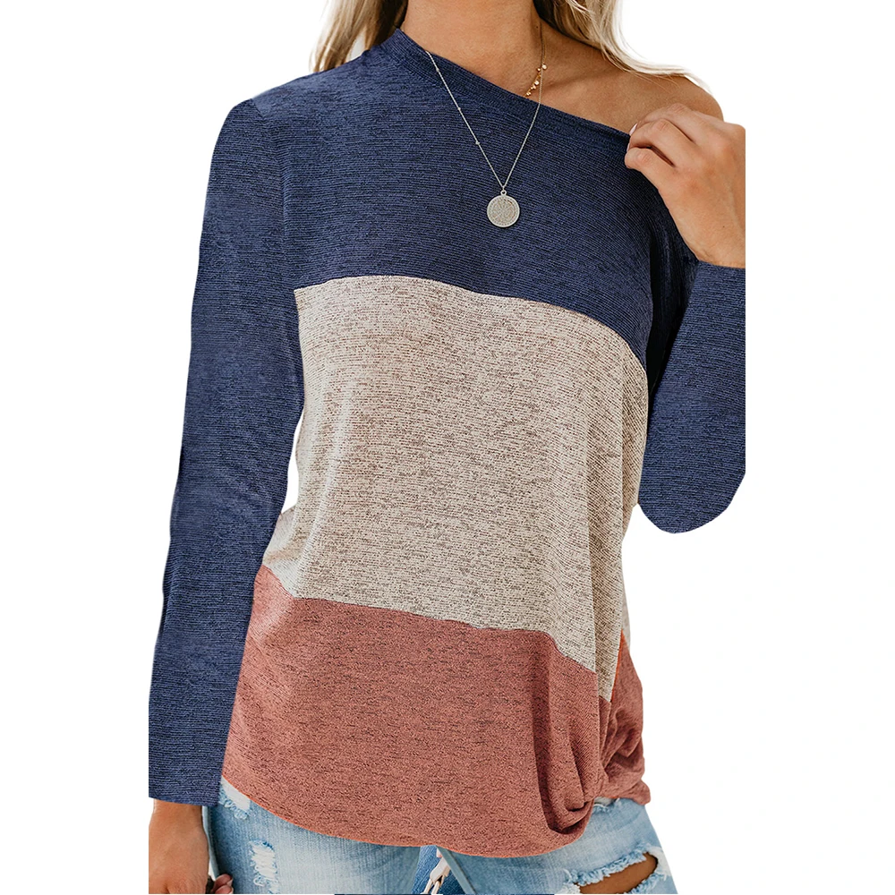 

2019 New Fashion Women Plus Size T Shirts Long-Sleeved Loose Pullover Stripe Tops Casual Versatile Large Size Women's T-shirt