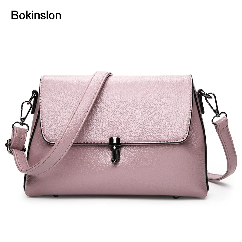 

Bokinslon Bag Woman Handbags PU Leather Fashion Women Shoulder Bags Casual Popular Crossbody Bags Lasies