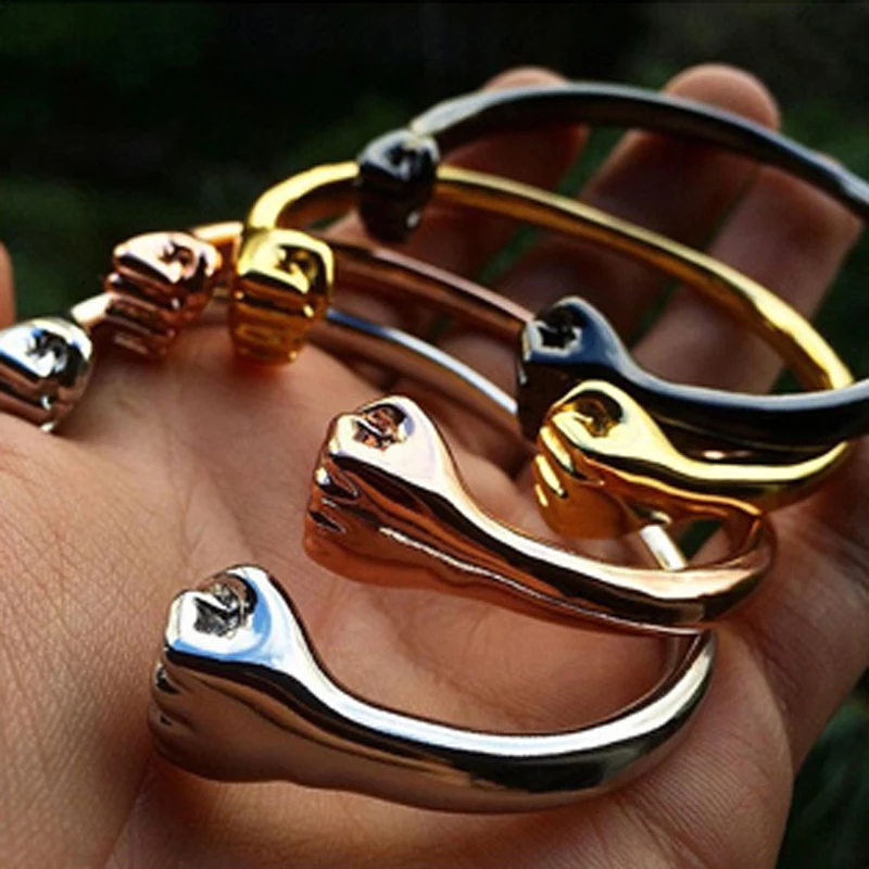 Mcllroy Open Cuff Bangle Men Fist Bracelets Titanium Steel Bangles