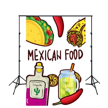 

HUAYI Cinco De Mayo Mexican Fiesta Party photography backdrop poster photoshoot background for Mexican Food Studio Props W-1971