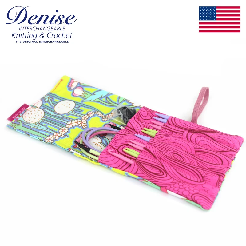 

Denise Needle Set with Cotton Case Interchangeable Knitting Needles and Crochet Hook High Quality Plastic Knitting Tools
