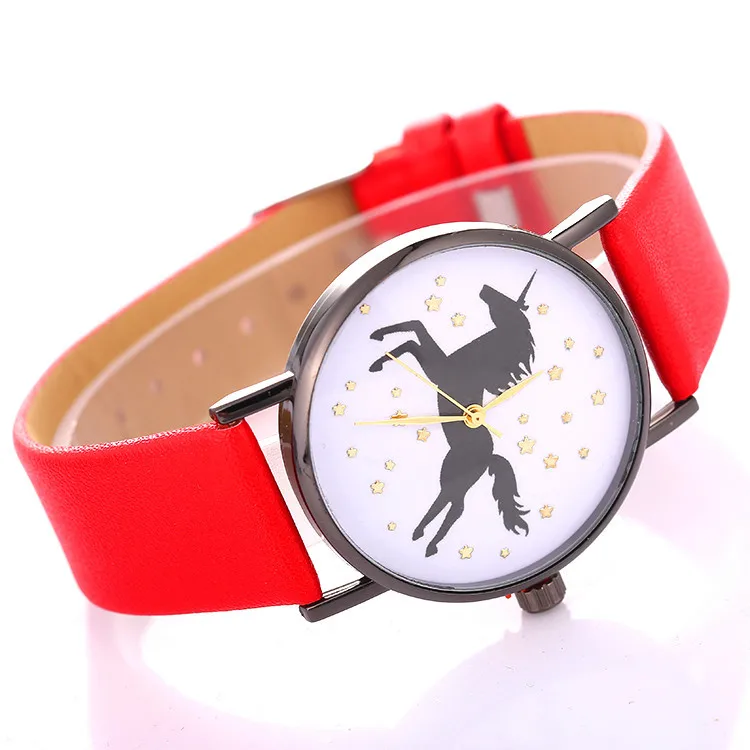 Кварцевые часы модные часы с единорогом детские часы женские корейские часы с ремешком