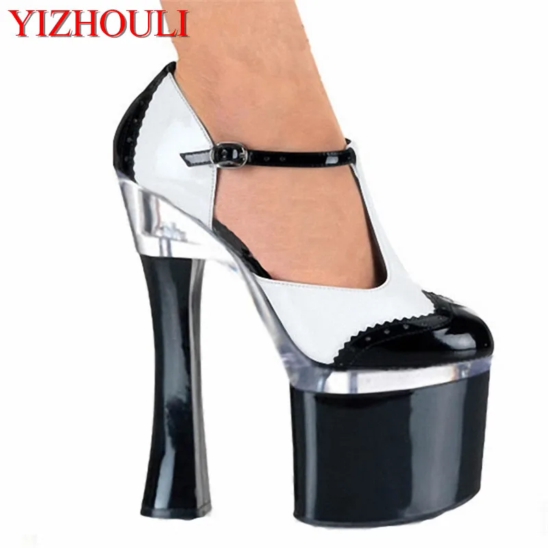 18 cm high documentary shoes Hate day high party with lighter shoes paint simulation skin clubs in Europe and America sexy acting in documentary theatre
