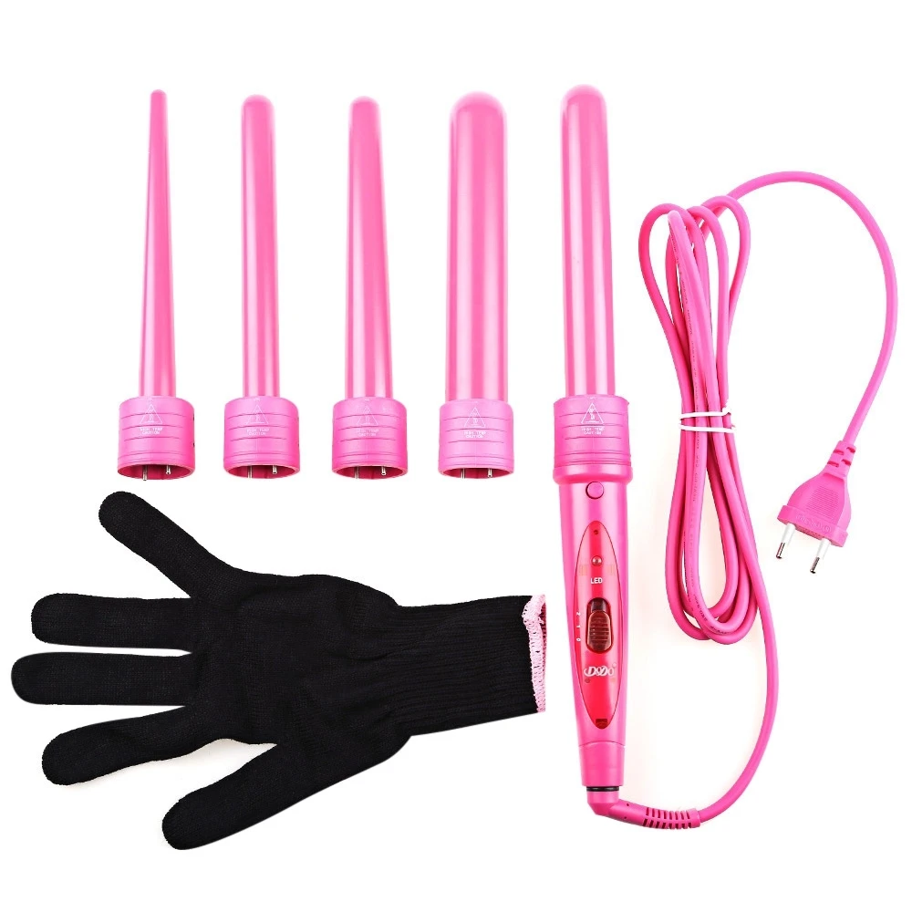 

DODO Pro 5 Part Interchangeable Hair Curling Iron Machine Ceramic Hair Curler Multi-size Roller Heat Resistant Glove Styling Set