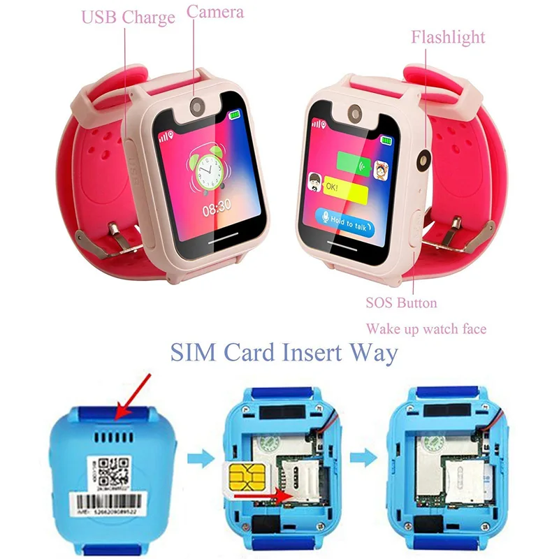 

New Children Smartwatch Full Screen Positioning Waterproof Watch with HD Camera DOM668