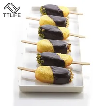 TTLIFE 4 Cavities Silicone Freezer Ice Cream Mold Candy Bar Making Tool Juice Popsicle Molds Kids' Pop Lolly Tray Ice Cube Maker zhenxing 4 cup ice pop making molds w sticks translucent white green