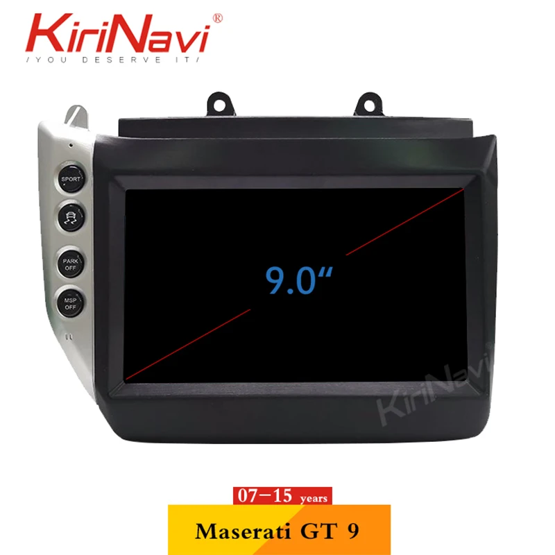 Perfect KiriNavi 6 core PX6 4+64G 9.0" Android 9.0 Car navigation gps for Maserati GT 9 2007-2015 WIFI  bluetooth Music player car radio 0