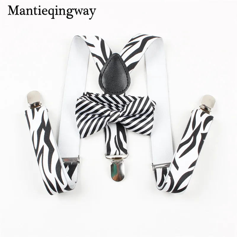 

Elastic Y-back Suspenders Bow Ties Set for Wedding Party Baby Boys Girls Adjustable 3 Clip-on Braces Belt Strap