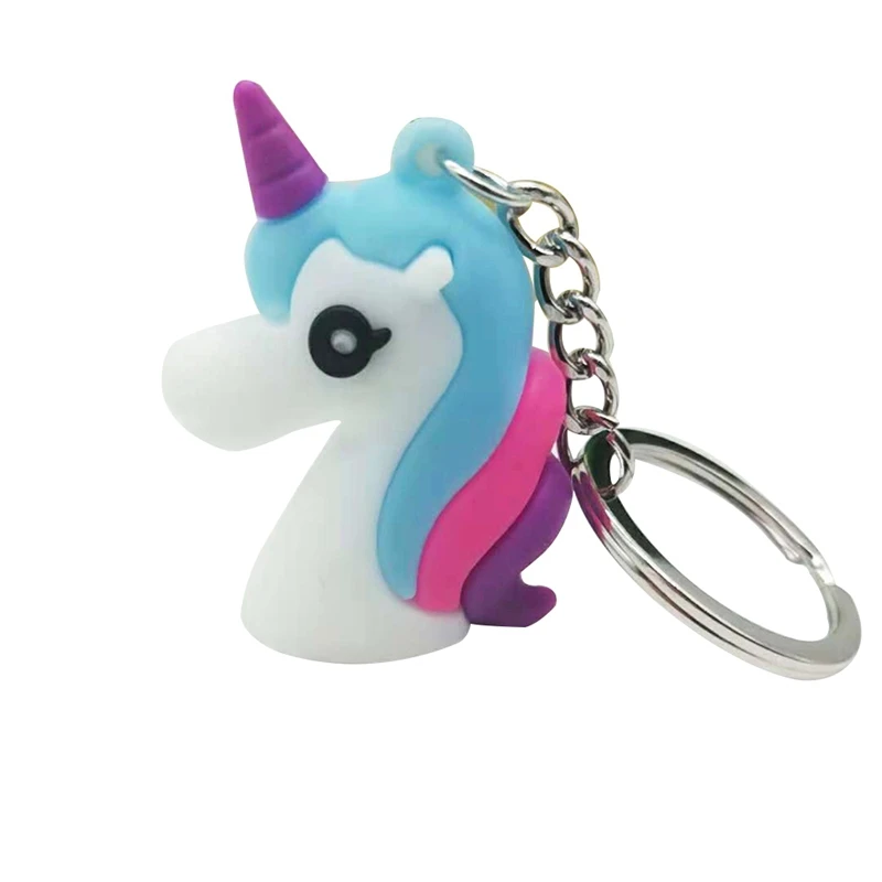 Hot Sale Cute Colorful Unicorn Keychain Animal Keychains Women Bag Charm Key Ring Pendant Gifts