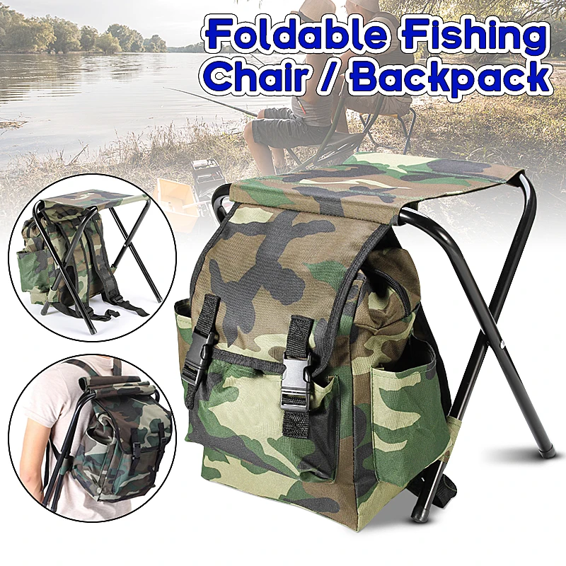 

Fishing Chair Outdoor Portable Folding Stool Backpack Portable Folding Fishing Chair Backpack