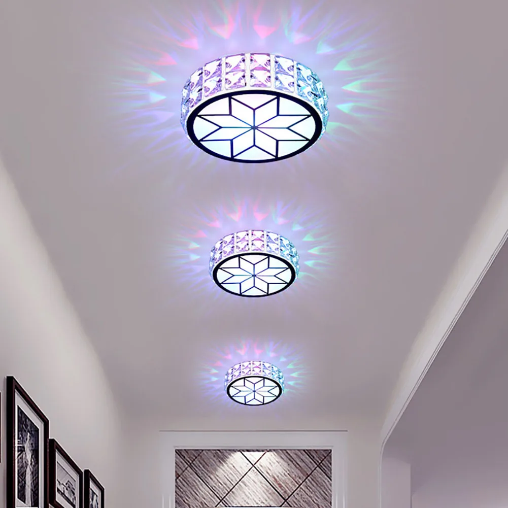 

Coquimbo Modern Metal Crystal Ceiling Lamp For Hallway Dinning Room 110-240V 6W/12W Glass Lampshade Round Aisle Lighting