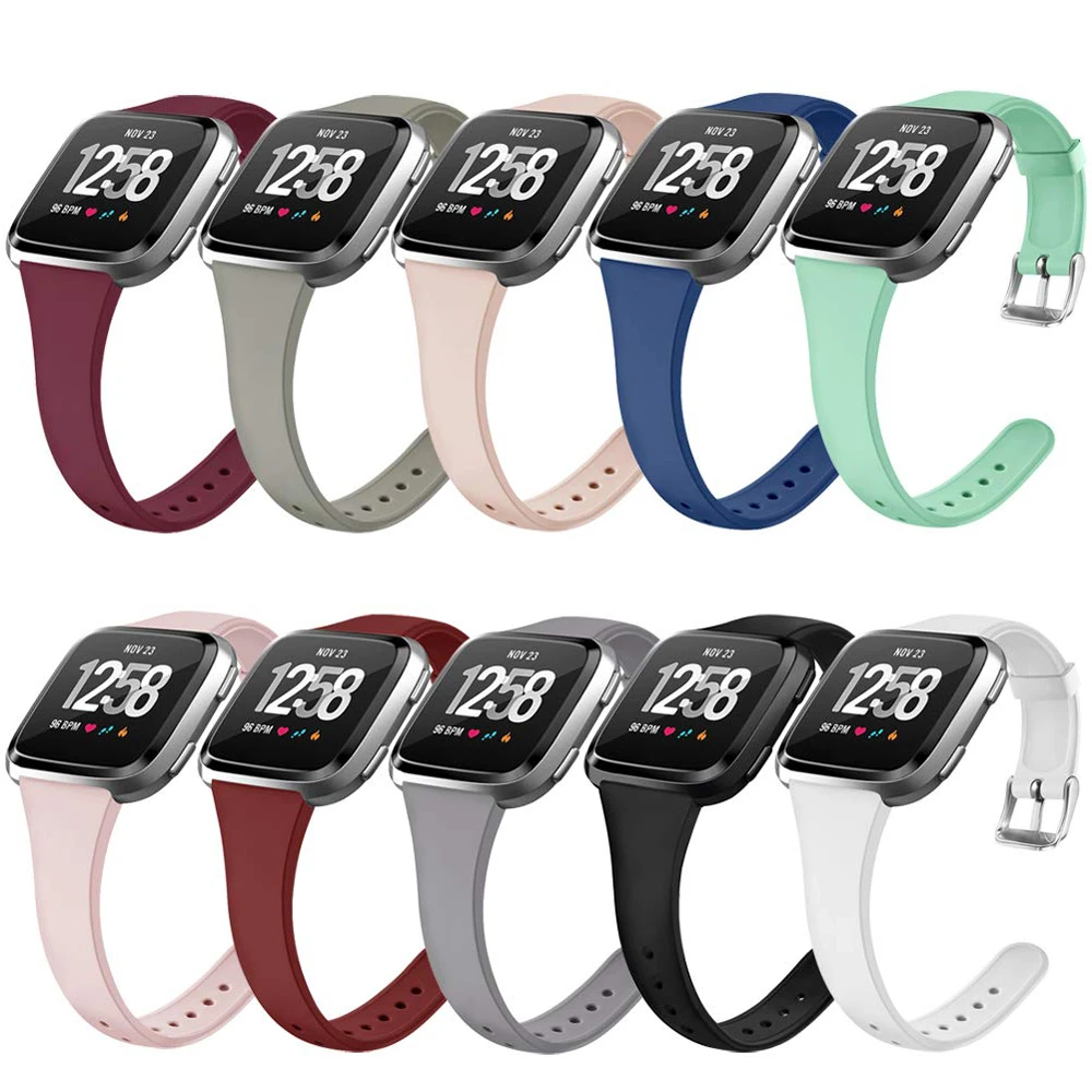 Coolaxy ремешок для Fitbit Versa Lite мягкий силиконовый тонкий узкий заменяемый мужчин и