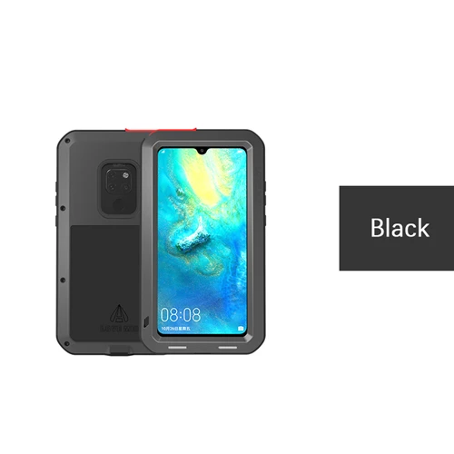 Black Для huawei mate 20 lite чехол LOVE MEI мощный противоударный пылезащитный металлический панцири телефон оболочка для huawei mate 20 водостойкий Чехол - Цвет: Black