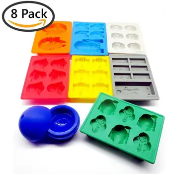 

8 Pieces/set Star Wars Party Ice Cube Tray Chocolate Candy Bar Silicone Form For Ice Frozen Han Solo R2D2 Ice Cube Maker