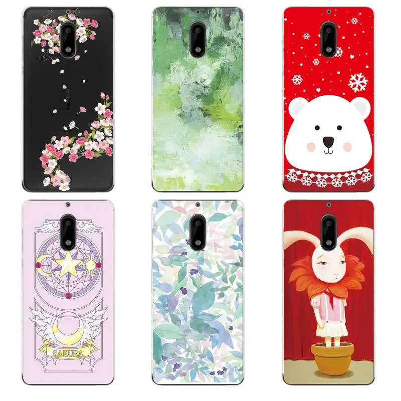Blossom Soft Clear TPU Phone Case For Nokia3 5 6 8 N540 N640 N535 N830 Bear Flora Printed Fundas Luxury ShellCover Free Shipping | Мобильные
