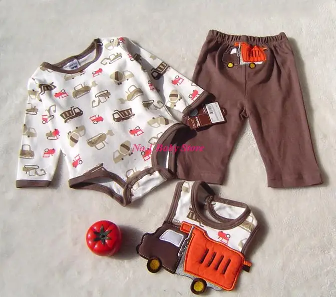 Sales!Free shipping infant clothes set,three pieces, long sleeved