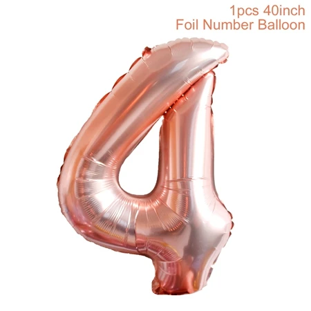 Huiran шар с цифрами шар цвета розового золота с днем рождения Декор для детей и взрослых балон на день рождения Свадебные вечеринки - Цвет: Rose gold 4