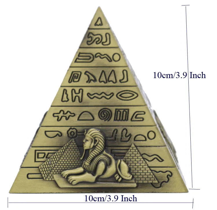 ERMAKOVA металлическая египетская Пирамида Статуэтка Пирамида скульптура в виде здания домашний офис настольные украшения подарок сувенир(бронза