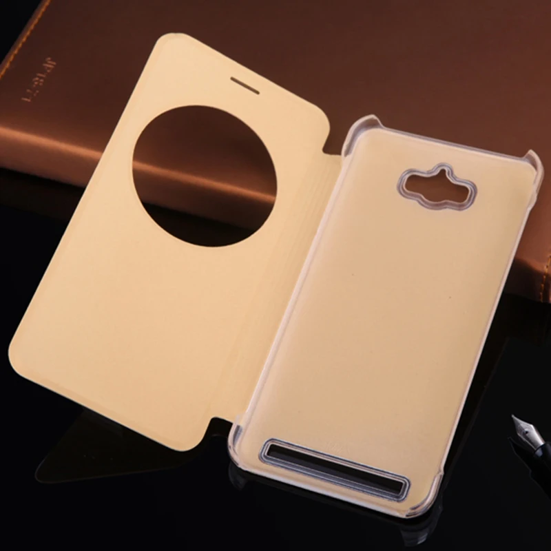 Smart View Case With Circle Window Auto Sleep Wake Phone Bag Shockproof Flip Cover Hoslter For Asus Zenfone 3 ZE520KL / ZE552KL