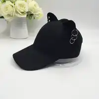 the new British men and women joker cotton baseball cap cat ears equestrian travel cap hat metal ring