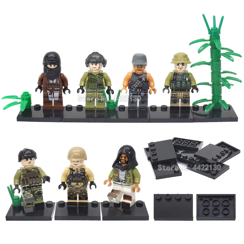 

Building Blocks Legoinglys Piece Figures Base Combination Moc Show Military Pubg Special Forces Weapons Gift Model Buildings Toy