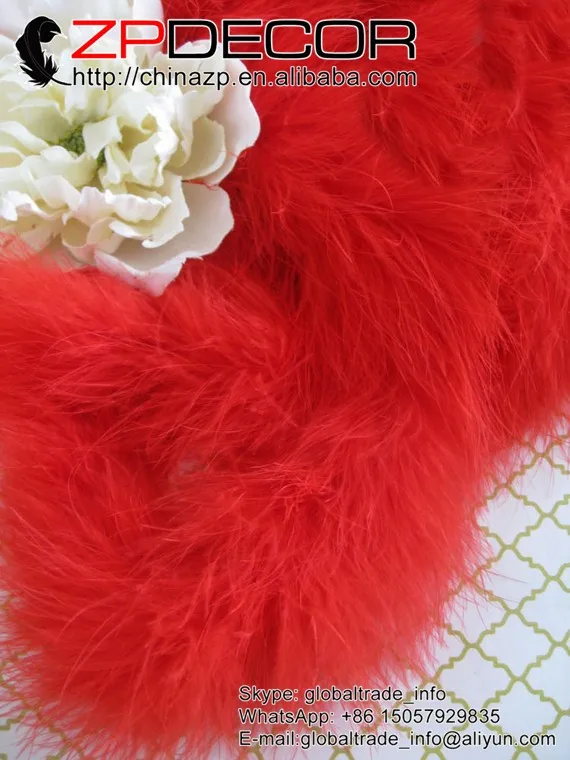 Feather Boa, 2 Yards - RED Marabou Feather Boa3