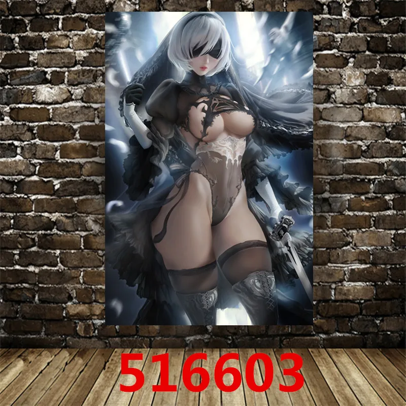 NieR: автоматический игровой постер Картина на холсте рамка картина для гостиной