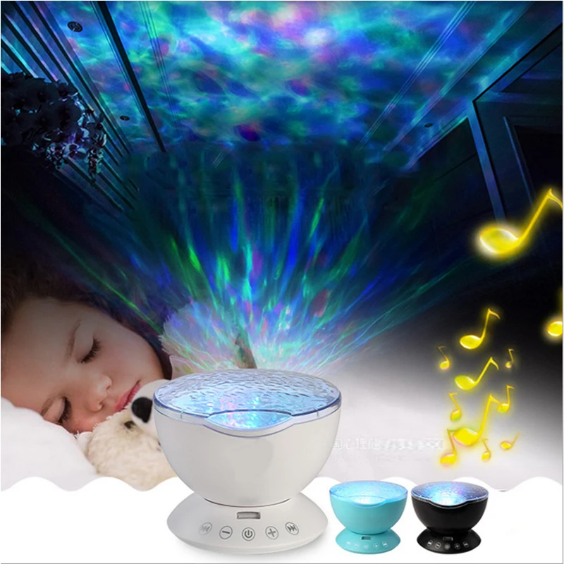 

Ocean Wave Projector USB Remote Control TF Cards Music Player Speaker Aurora Projection Led Night Light Bedside Lamp