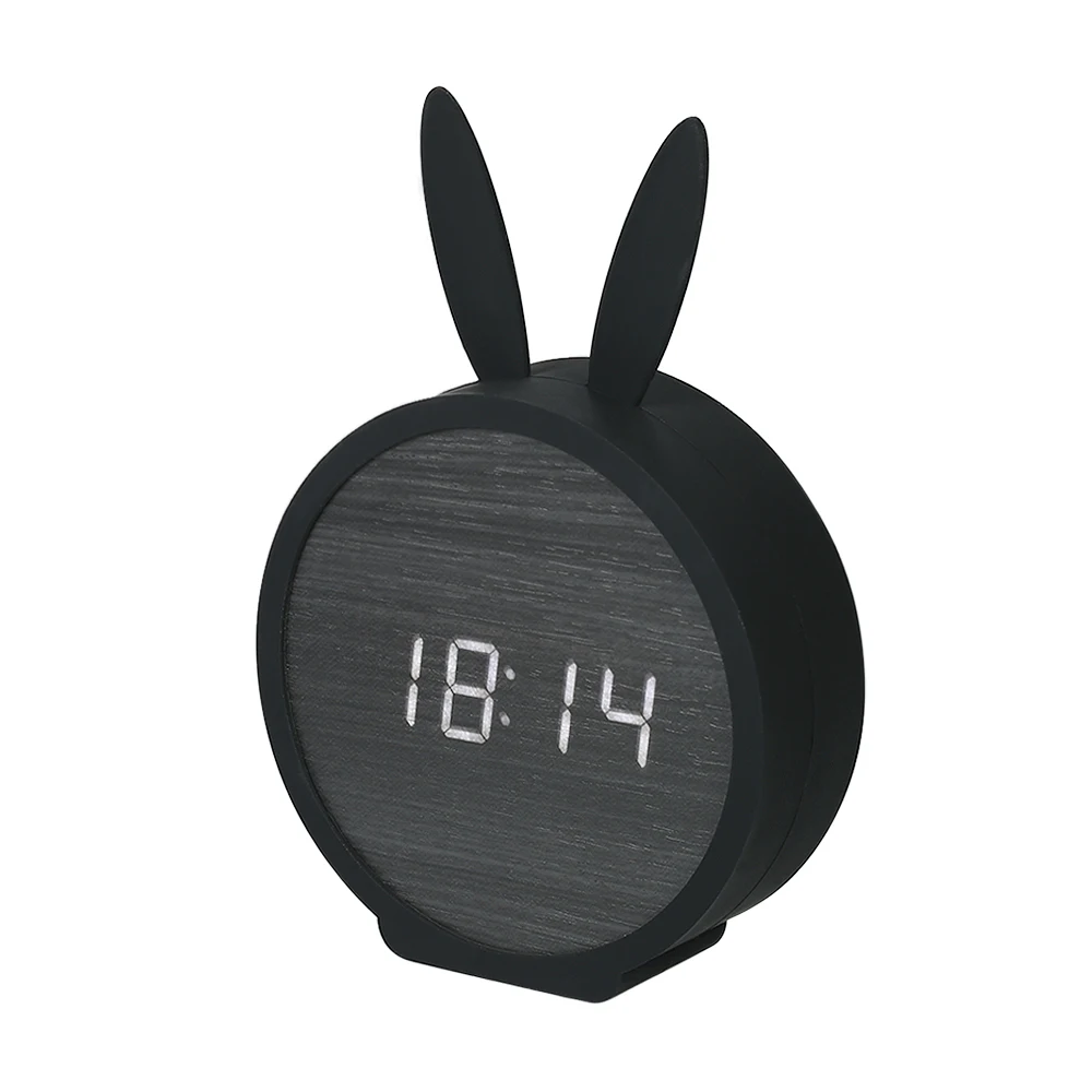 Decdeal дети будильник светодиодный цифровой сигнал USB на батарейках Sound Control часы с температурой дисплей 3 тревоги настройки