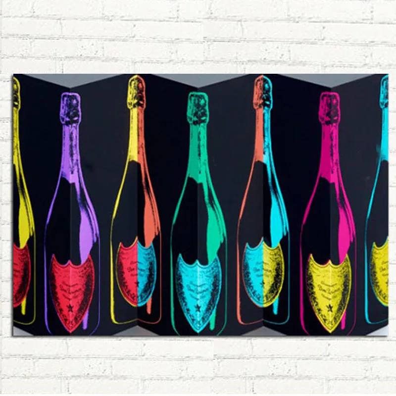 100 Hand Painted Oil Paintings On Canvas Pop Wine Bottles High Quality Painting Wall Art