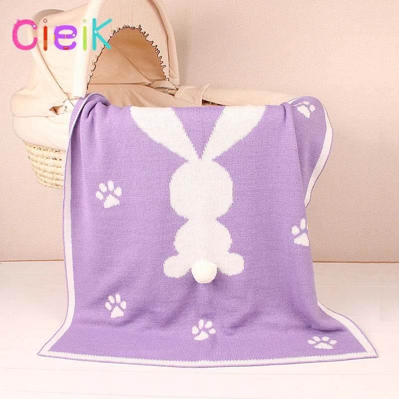 CieiK Baby Blanket Animal Bunny Muslin Floral Swaddle Newborn Girl Boy Soft Wrap Kids Photo Playing Knitted Warm Children Towel  (19)