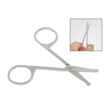 HTHL серебряные безопасные ножницы для носа, ушей, усов, волос для лица, детские ножницы для ногтей