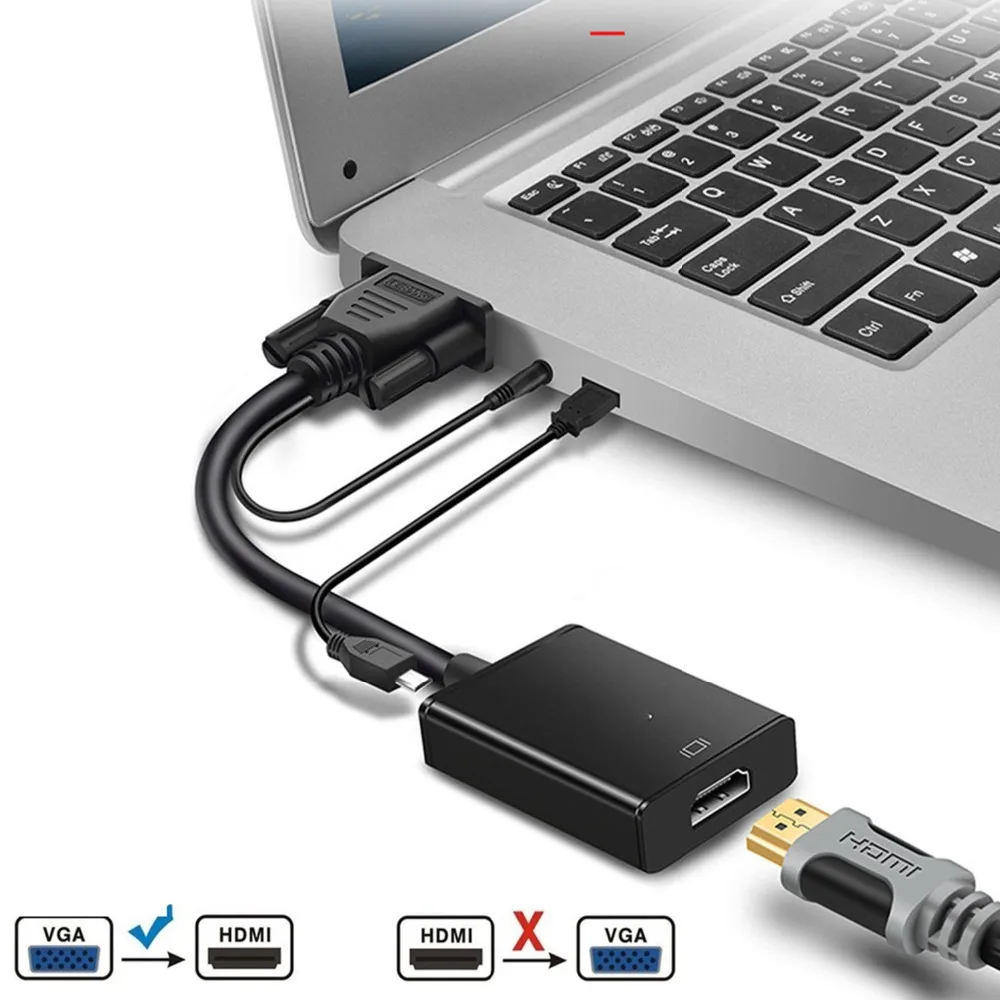 Переходник VGA папа HDMI мама с аудиовыходом 3 5 мм 1080P|vga to hdmi converter|vga hdmivga |